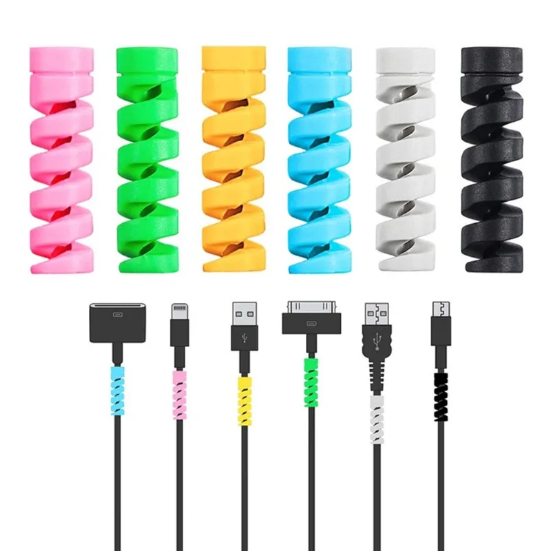 Kit 4 Protetor de Cabos fio Para USB Fio Carregador Fone Ouvido coloridos