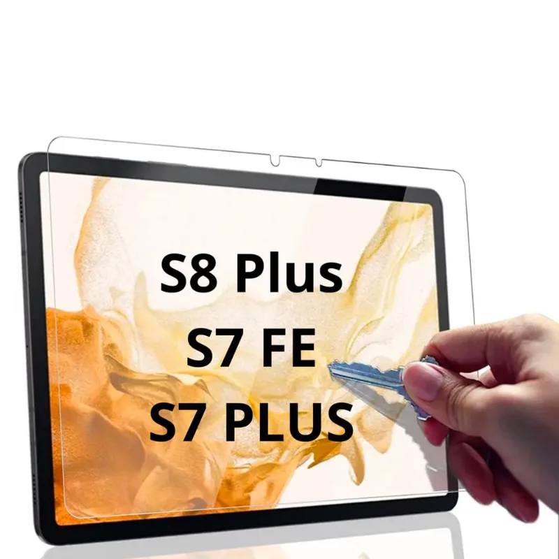Película de Vidro p/ tablet Samsung Galaxy S8 Plus/ S7 fe / S7 Plus 12.4 polegadas