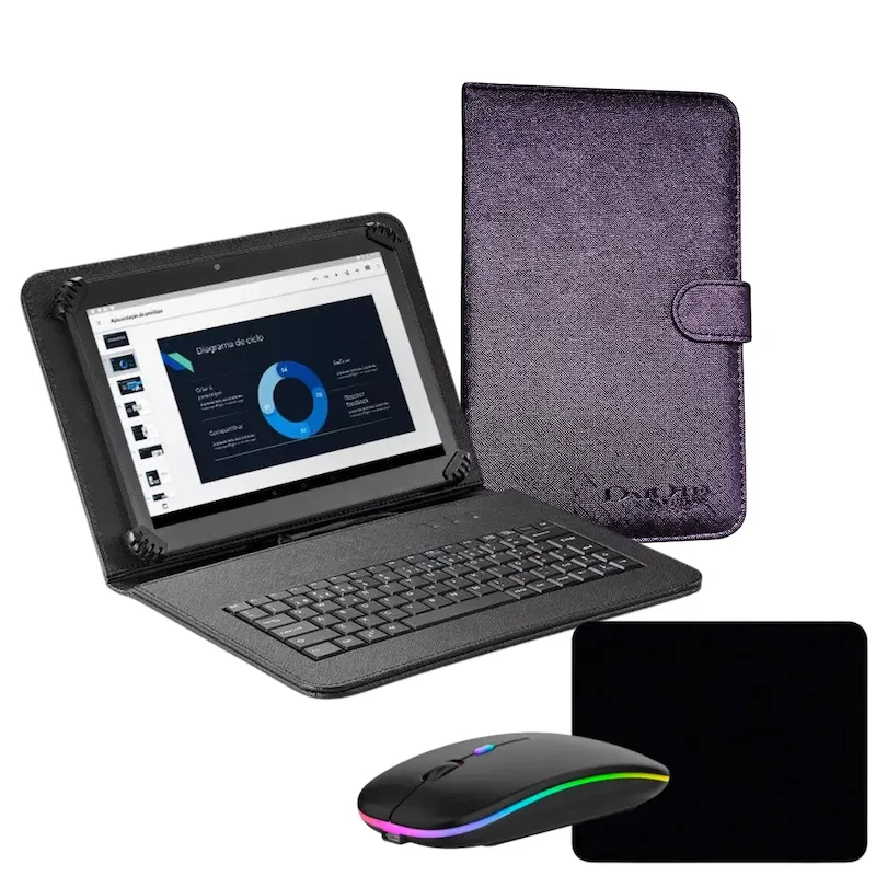 Case Capa com teclado + Mouse p/ Tablet 7 polegadas Multilaser M7