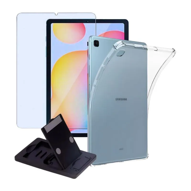 Kit Completo Capa + Película + Suporte p/ Tablet Galaxy S6 Lite