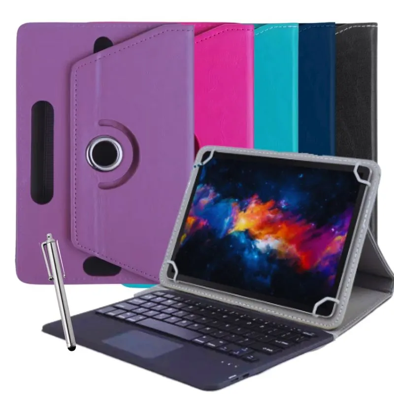 Capa Giratória + Teclado TouchPad + Caneta Touch p/Tablet Pritom 8 Polegadas