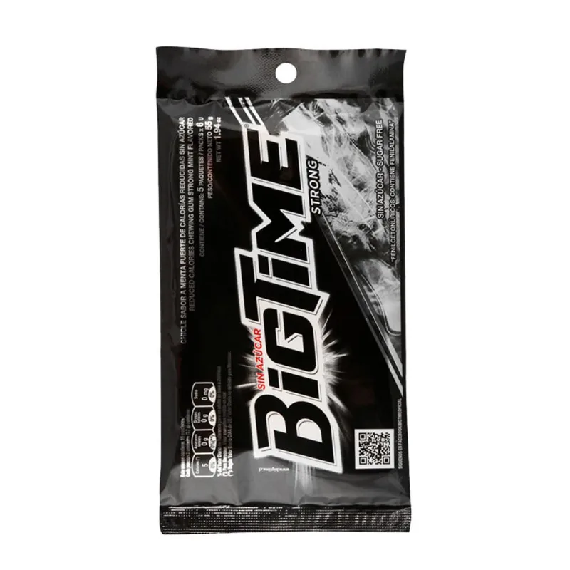 Pack Chicles Bigtime Menta Fuerte 11 G 5 un.