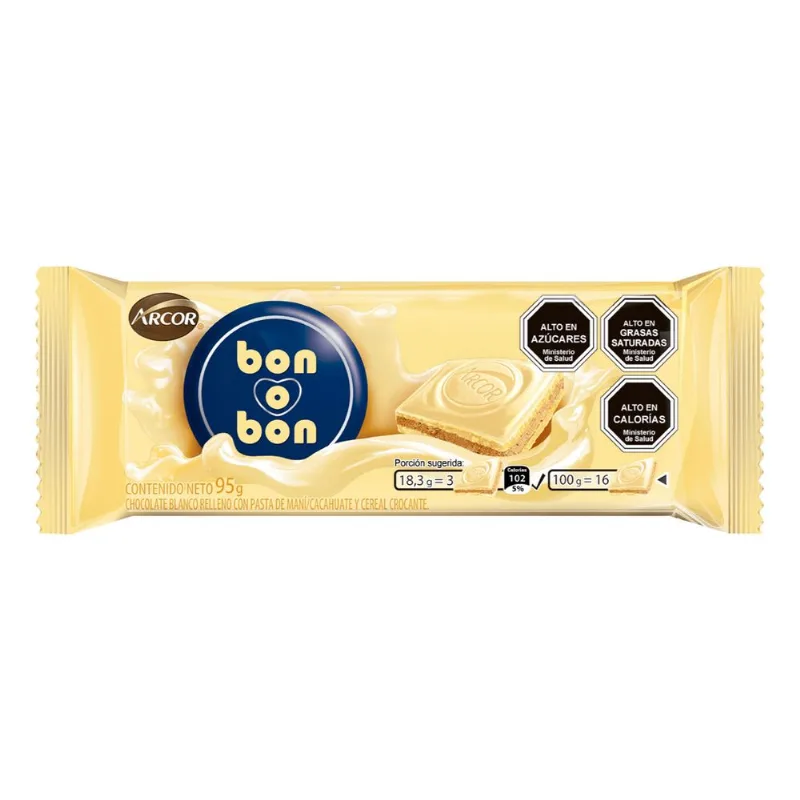 Chocolate Blanco Bon O Bon Tableta 95 g