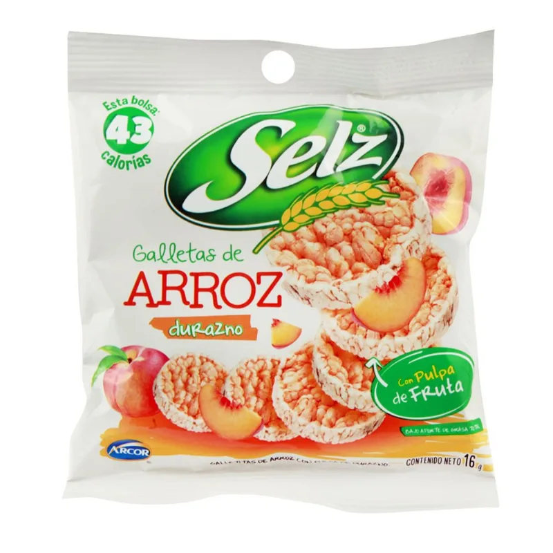 Galletas de Arroz Selz Durazno 16 g