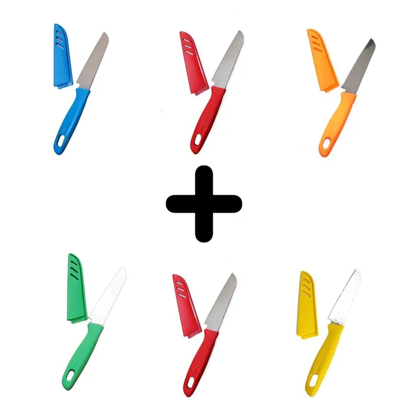 Kit 6 Facas Para Legumes AçoInox com Capa Afiadas Sortidas 4