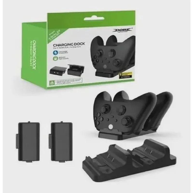 Kit Carregador Controle de Xbox Series One s/x Com Duas Baterias de 800mAh Tampa extras