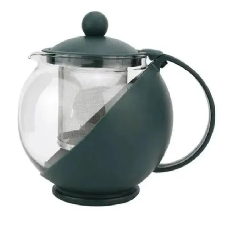 Chaleira Bule Vidro Infusor Coador Filtro Inox Chá Café 750m