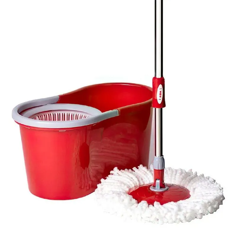 Mop Giratorio Esfregão Cesto Balde 18 Litros Rodo Magico Passa Pano Chão Centrifuga vermelho