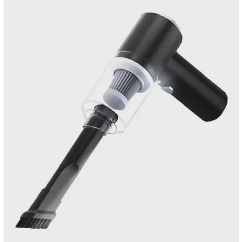 Aspirador Pó 2 em 1 Portatil Recarregavel USB Potente Casa Carro Sucção A Vácuo Luz Auxiliar nf