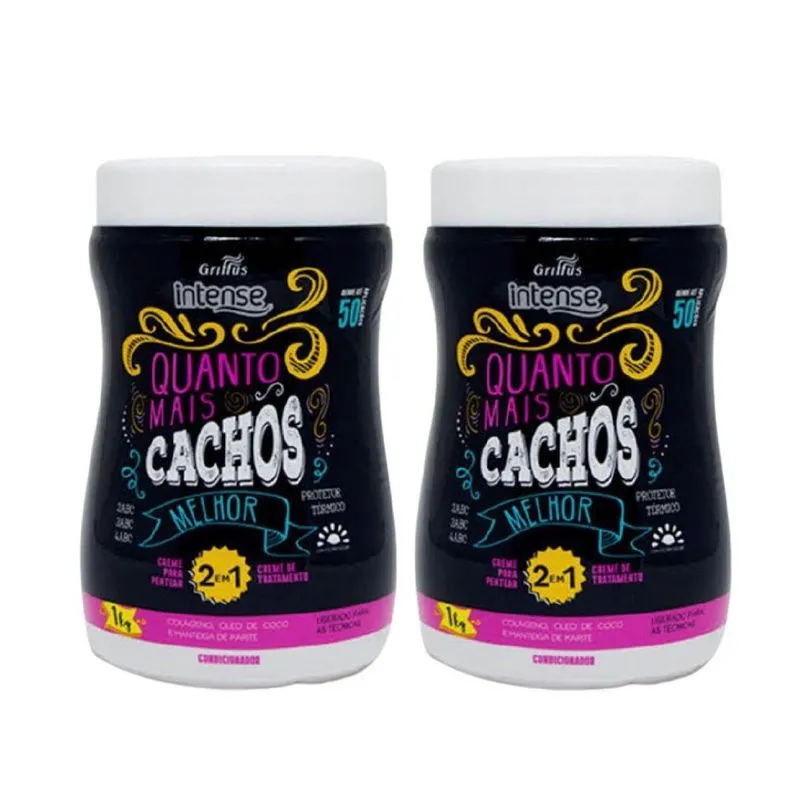Kit 02 Un Creme De Pentear 2 Em 1 Quanto Mais Cachos 1kg