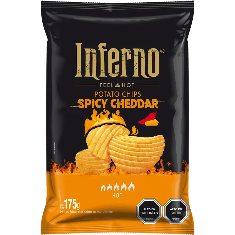 Papas Fritas Inferno Spicy Cheddar 175 g