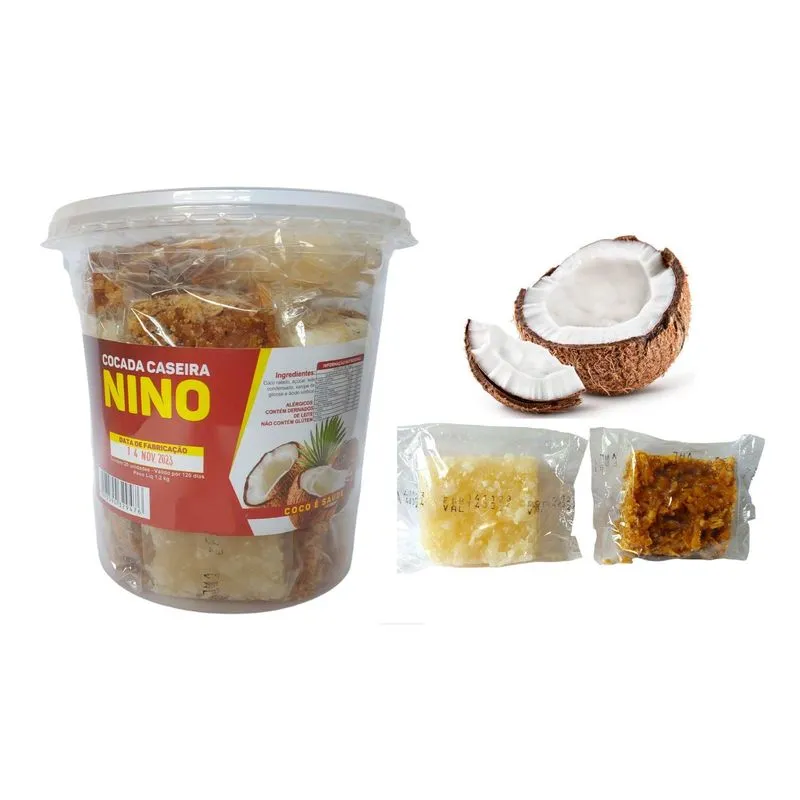 Cocada Caseira Pote 20x60g - Nino - Coco Fresco