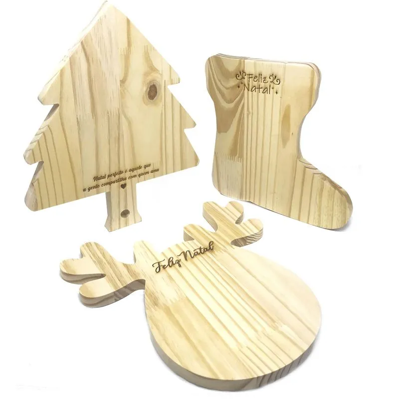 Kit 3 Tabuas Petisqueira De Natal - Decoração Mesa Posta