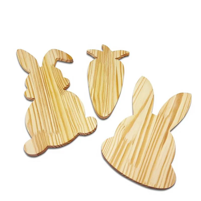 3 Tábuas Páscoa Coelhos Cenoura Decoração Mesa Infantil