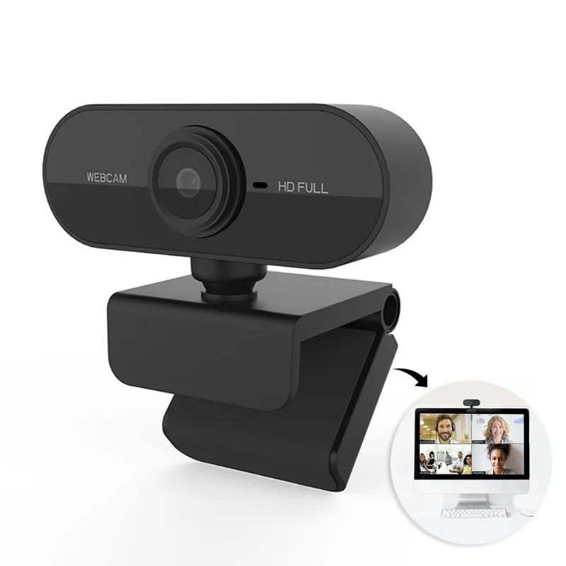 Webcam Full HD 1080P USB com Microfone Computador Plug & Play