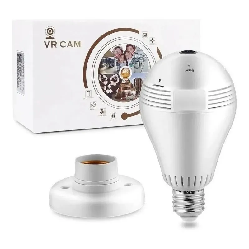 Câmera Lâmpada Vrcam Infravermelho 360º Wifi Full Hd Panorâmica Led V380