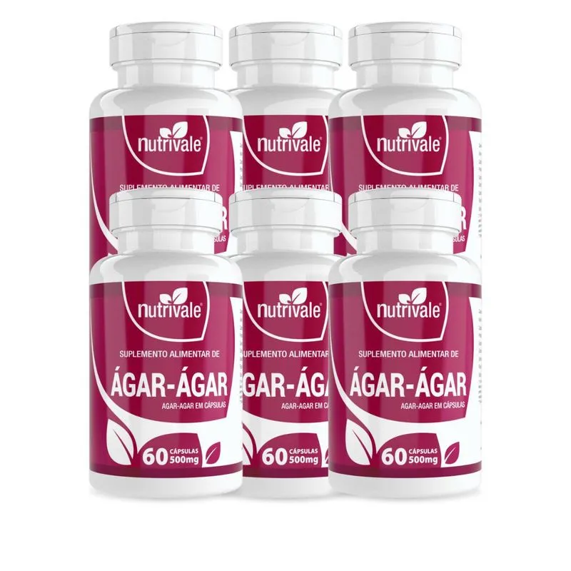 Ágar Ágar 6 Unidades C/60 Caps Natural 500mg - Linduras