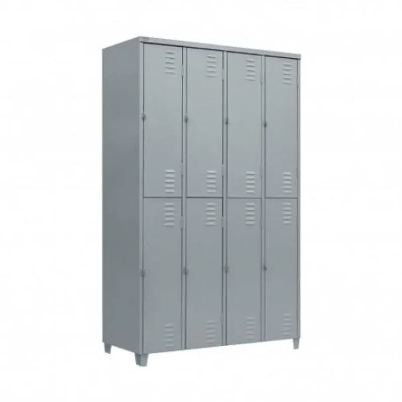 Armário Roupeiro De Aço Vestiário Academia 8 Portas Locker - Cinza