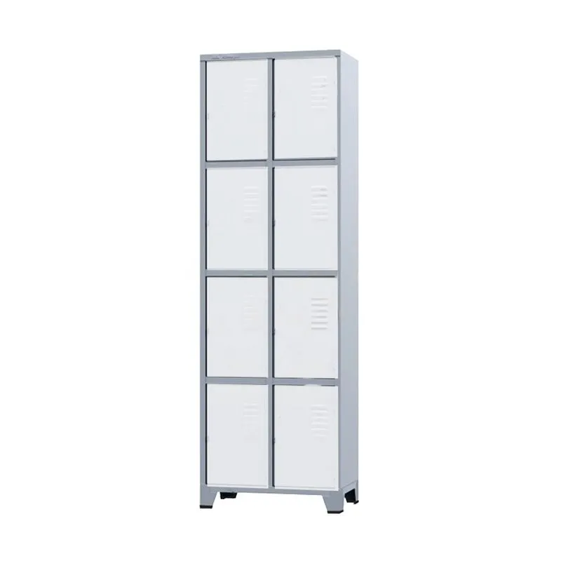 Armário Roupeiro De Aço Para Vestiário 8 Portas Locker Branco