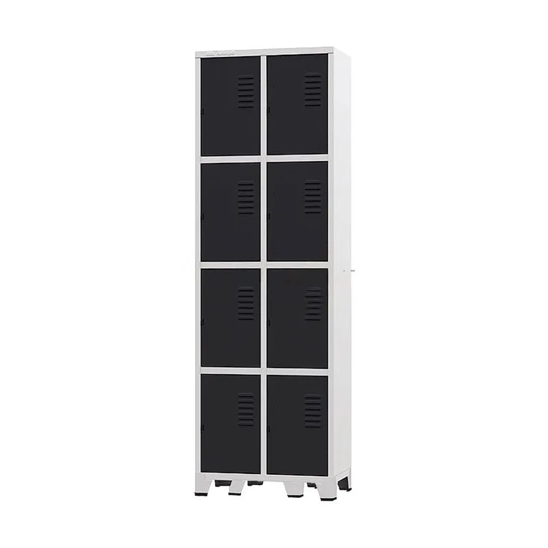 Armário Roupeiro De Aço Para Vestiário 8 Portas Locker Preto