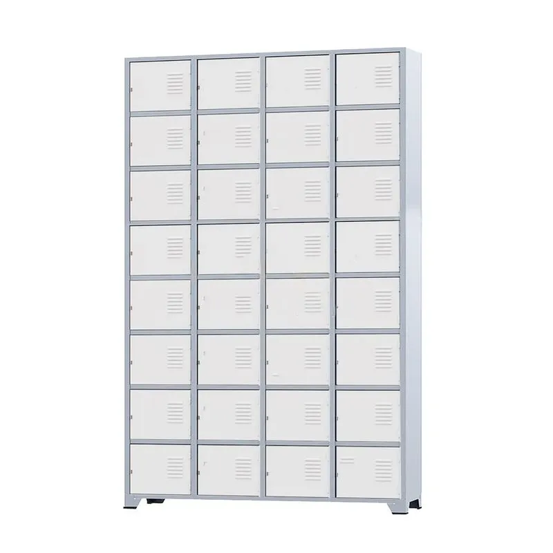 Armário Roupeiro De Aço Para Vestiário 32 Portas Locker Branco