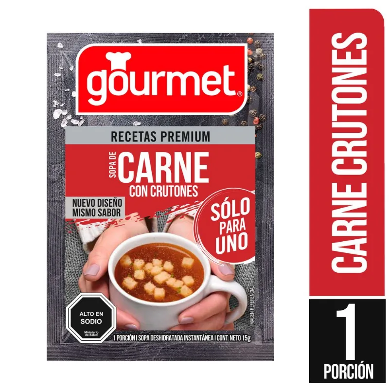 Sopa Individual Gourmet Carne con Crutones 15 g