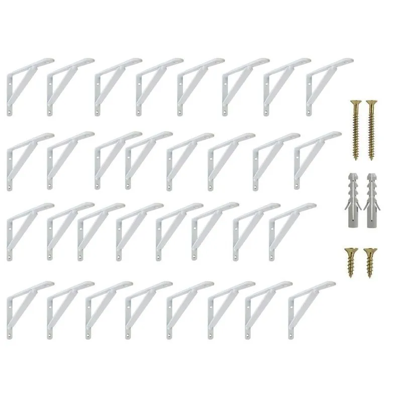 Suporte Mão Francesa 50cm Para Prateleira 48un+kit Parafusos