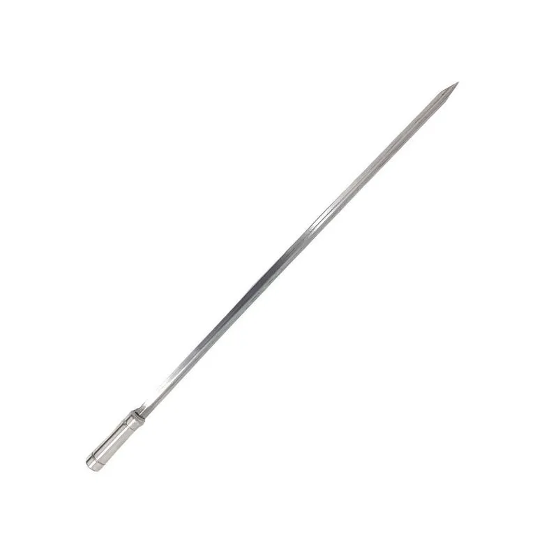 5x Espeto Espada Inox 70cm Lâmina 2mm Espessura Não Enverga