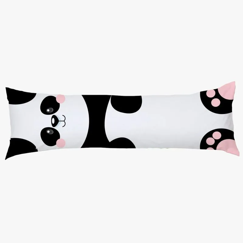 Travesseiro de Corpo Estampado com Zíper 1,30m x 38cm - Urso Panda