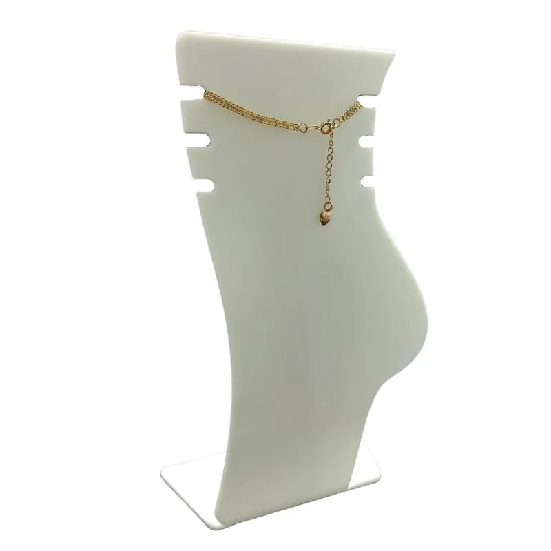Expositor De Joia Acrilico Para Tornozeleiras Branco Vitrine
