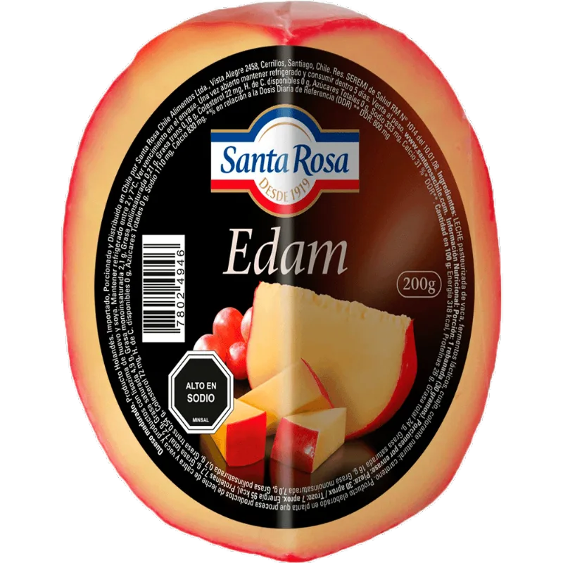 Queso Edam Santa Rosa Envasado Trozo 200 g