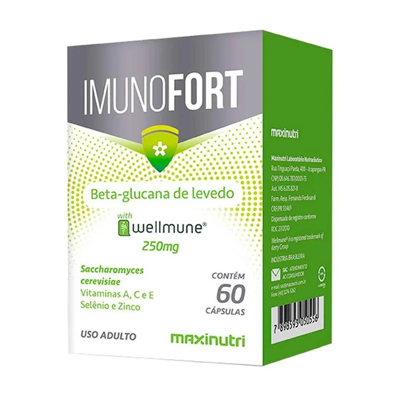 Imunofort Wellmune Vitaminas 250mg 60 Capsulas Maxinutri