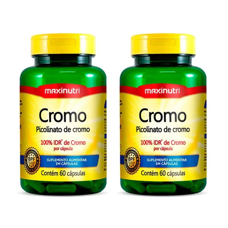 Kit 02 Cromo Picolinato De Cromo Com 60 Capsulas Maxinutri