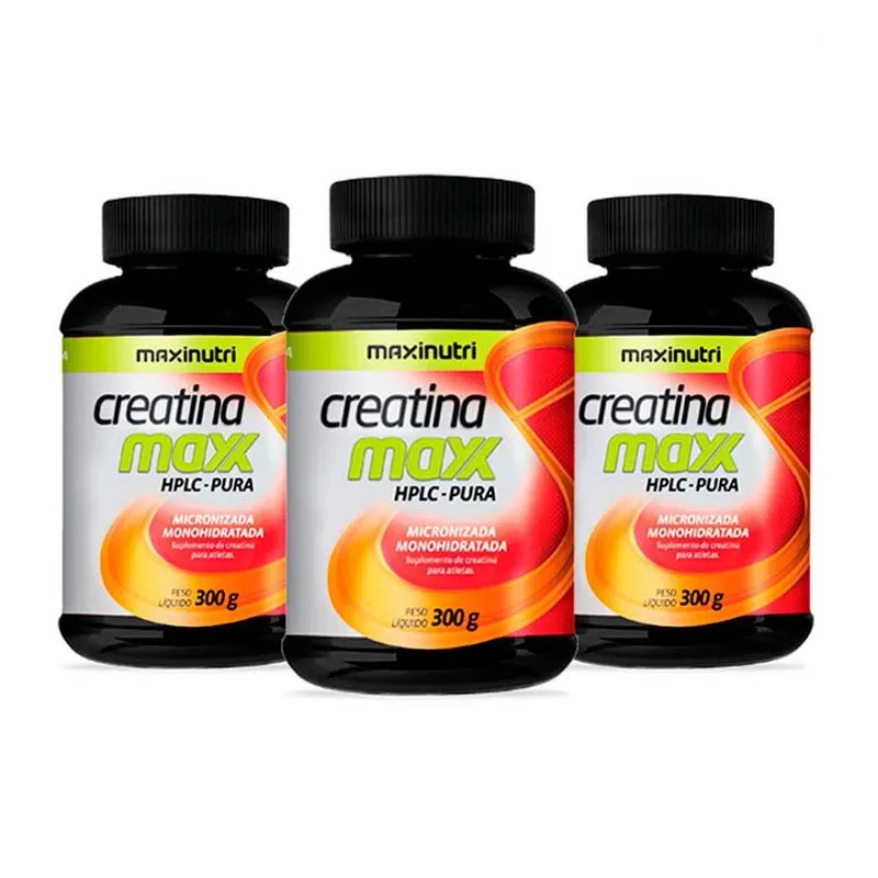 Kit 3 Creatina Monohidratada Maxx Pote 300G Maxinutri