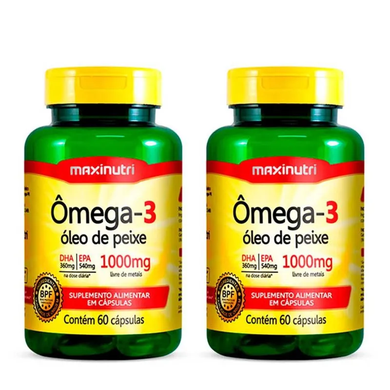 Kit 2 Omega 3 Óleo De Peixe 1000Mg Cardioprotetor 60 Caps