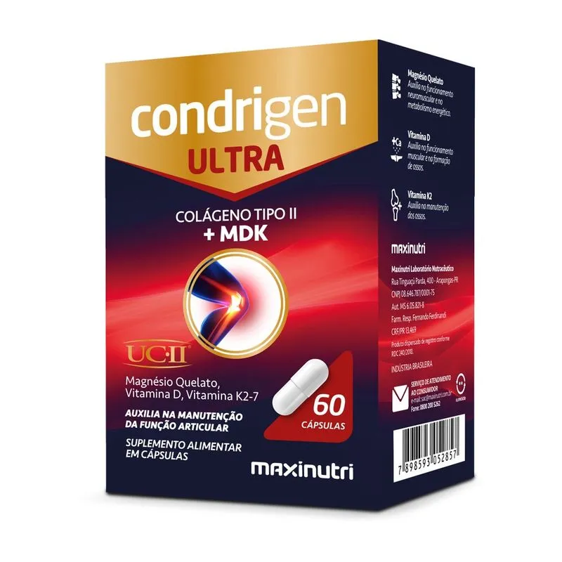 Condrigen Ultra Colágeno Tipo Ii + Mdk 60 Capsulas Maxinutri
