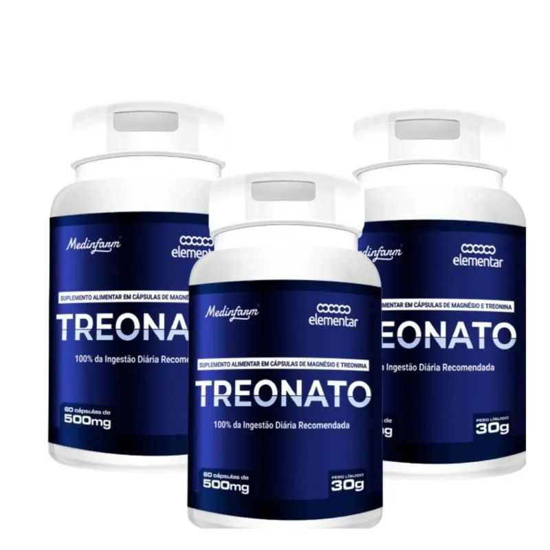 Kit 3 Magnesio Treonato 60 Capsula 500 Mg Pronta