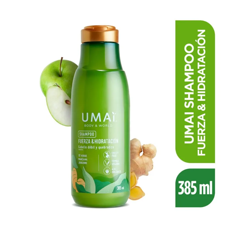 Shampoo Umai Fuerza e Hidratación Frasco 385 ml