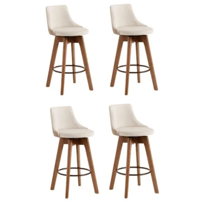 Conjunto 4 Banquetas Copa Gourmet Design-Linho Bege