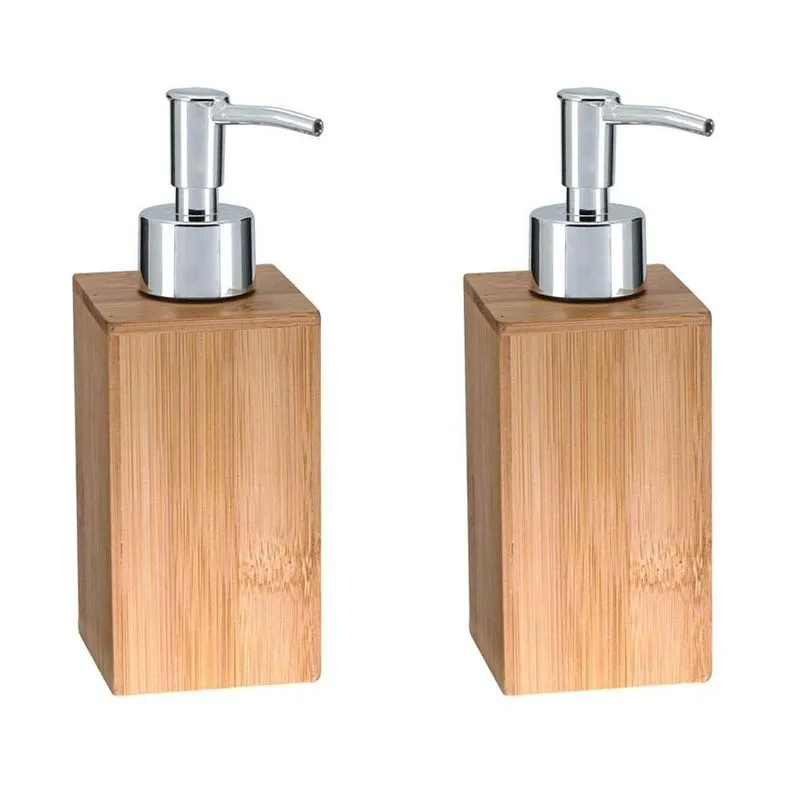 Jogo Porta Sabonete Líquido Bambu Eco Prime 350ml 2 Unidades