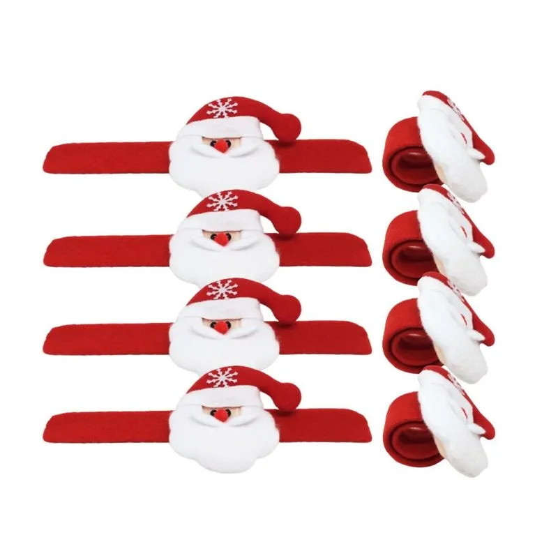 Kit Anel Para Guardanapo Pelúcia Natal Papai Noel 8 Peças - Magizi