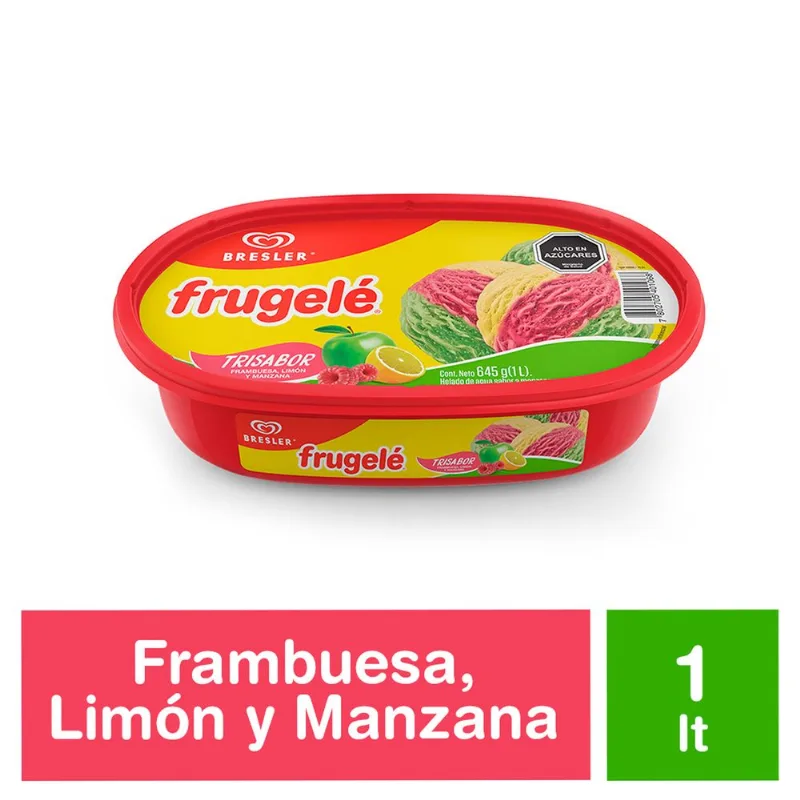 Helado Frugelé Trisabor Frambuesa Limón Manzana 1 L