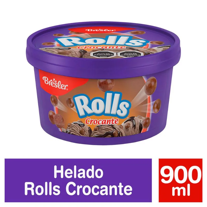 Helado Bresler Postre Rolls Crocante 900 ml