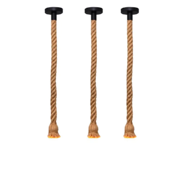 Kit 3 Pendentes Lustre Luminária Vintage Corda Sisal Retro