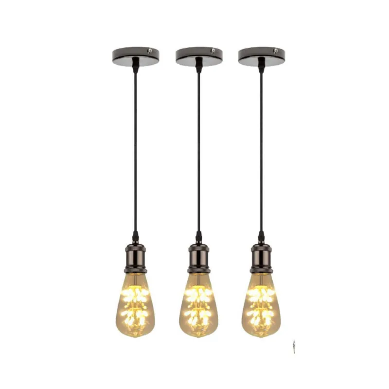 Kit 3 Luminárias Pendente Soquete Lâmpada Led Vintage Pêra