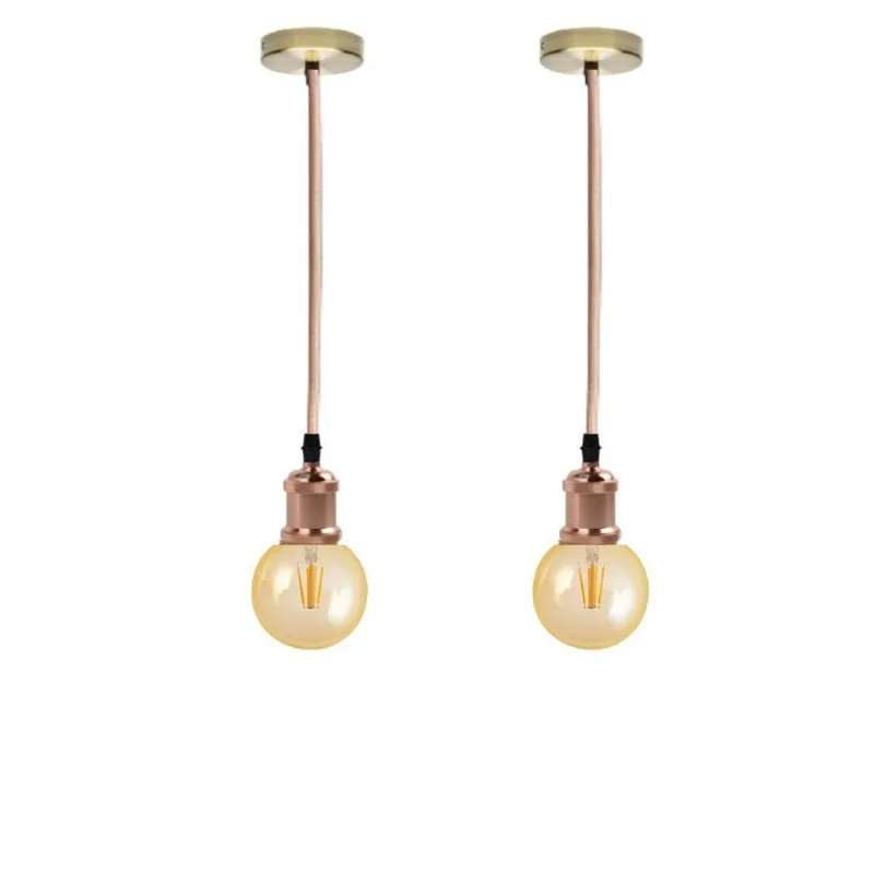 Kit 2 Luminária Pendente Filamento Led G95 Cor 2300K Âmbar