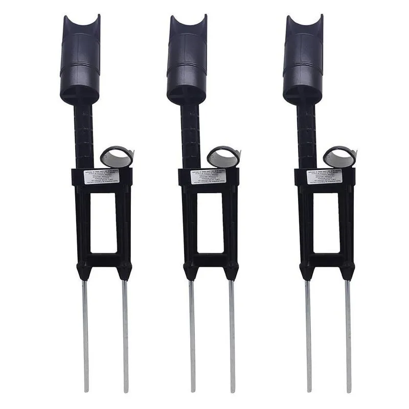 Kit 3 Suporte De Pesca Apoio Duplo Vara Molinete Carretilha