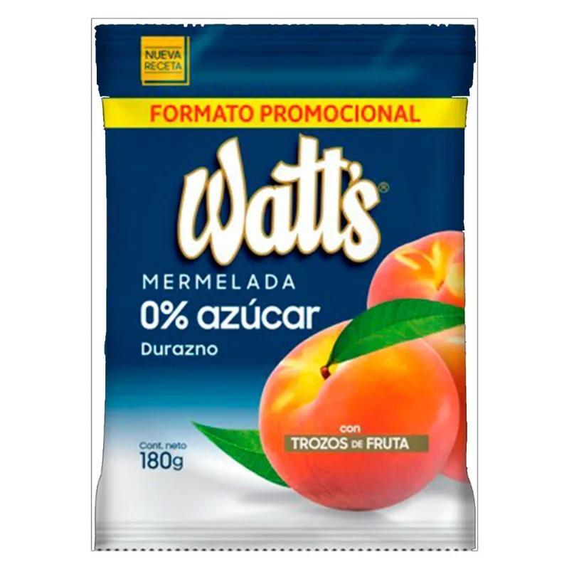 Mermelada Watt's Durazno Sin Azúcar 180 g