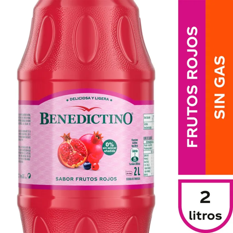 Agua Saborizada Benedictino Frutos Rojos 2 L