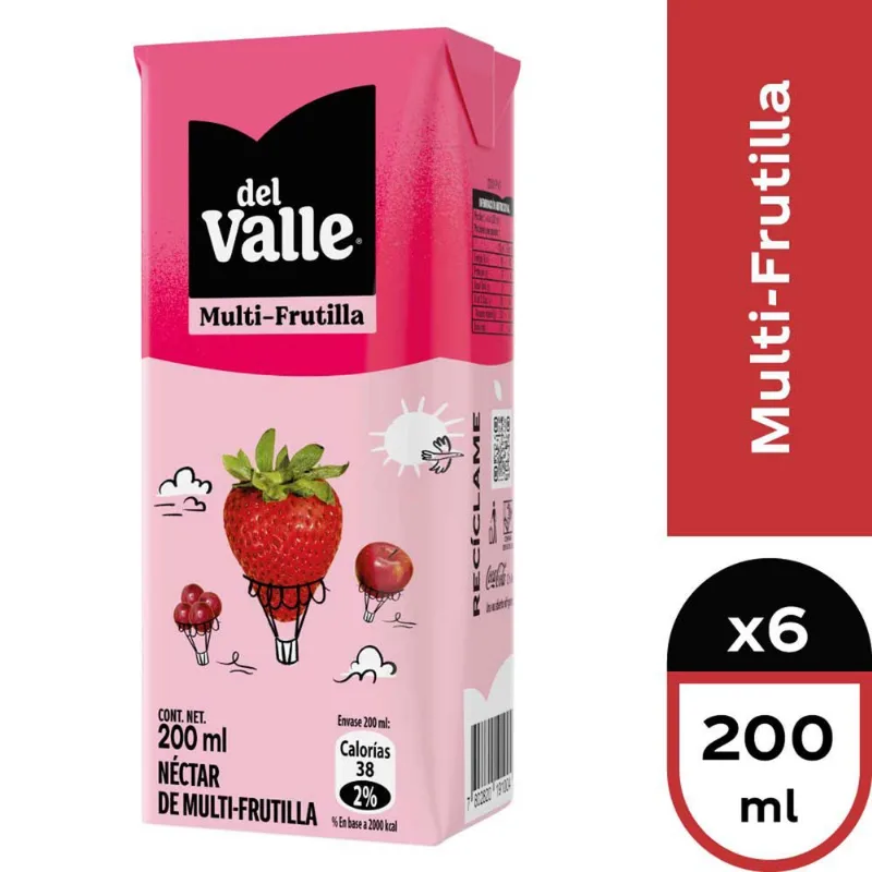 Pack 6 un. Néctar Frutilla 200 ml